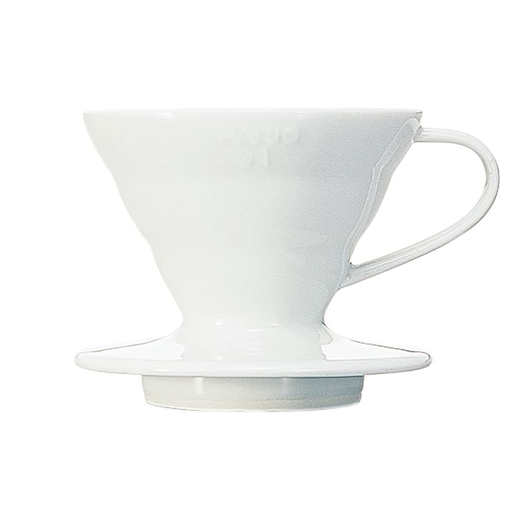 HARIO V60 Transparent Dripper 01 Ceramic White for 1-2 Cups Coffee Hand Drip Made in Japan VDCR-01-W