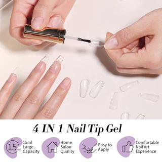 【Local】UR SUGAR 4 IN 1 กาวติดเล็บกาวเจลต่อเล็บปลอมpvc เจลทาเล็บอเนกประสงค์ติดทนนาน เจลทา15ml สามารถใช้เป็นสีทาได้