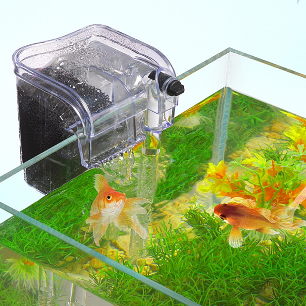 FILTRO COLGANTE PRO Aquarium Hang On Filter UltraSilencioso 3 Capas Espuma para 30-80L Tanque 250L/H