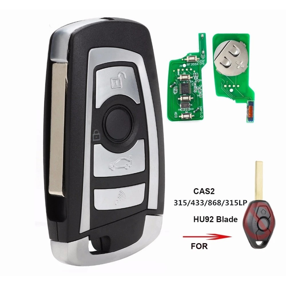 CAS2 ดัดแปลง Flip Remote Key 315Mhz 433Mhz 868MHz พร้อม ID7944 สําหรับ-BMW E60 CAS2 1 3 5 6 Ser Seri