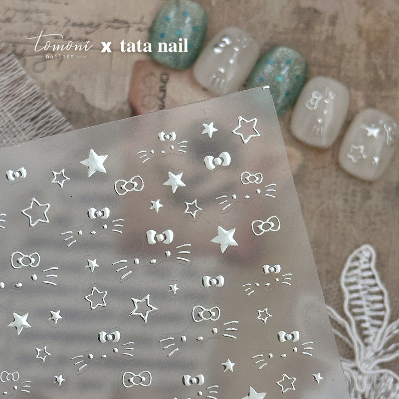 Tomoni ยี่ห้อ ta Cooperation สไตล์ Gilding สติ๊กเกอร์ติดเล็บสติ๊กเกอร์ติดเล็บน่ารัก Star Diamond Cat เครื่องประดับสติกเกอร์