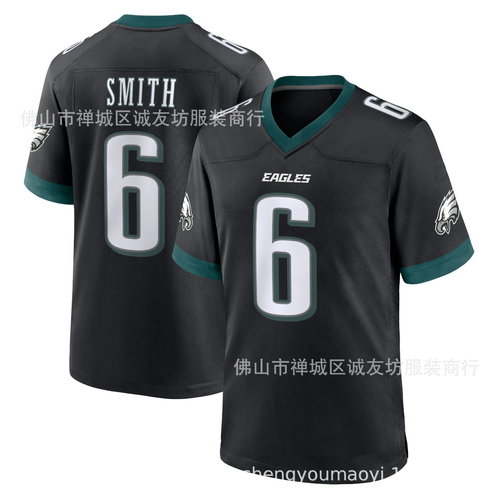 จัดส่งในวันเดียวกัน!!เสื้อรักบี้ Eagle 6 Black DeVonta Smith Jersey Unique