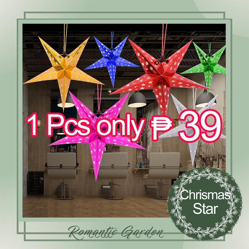 Christmas star lantern Christmas tree decoration Christmas paper star hanging decoration Paper Stars