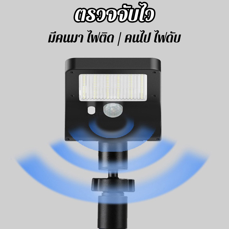 โคมไฟสนามโซล่าเซลล์ LED ส่องสว่างอัตโนมัติ แสงขาว เหลือง ปรับได้ สำหรับสวนและต้นไม้ กันน้ำ - รูปที่ 2
