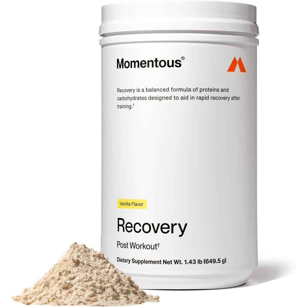Momentous Recovery Grass-Fed Whey Protein Powder - 20 g Post-Workout Whey Isolate Protein - NSF Cert