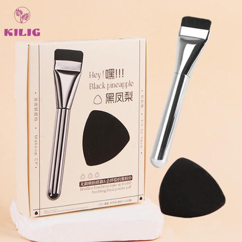 KILIG 3-In-1 Flat-Head FoundationแปรงและCKแต่งหน้าพัฟเครื่องปั่นฟองน้ําUltra-Thin Head Tracelessคอนซ