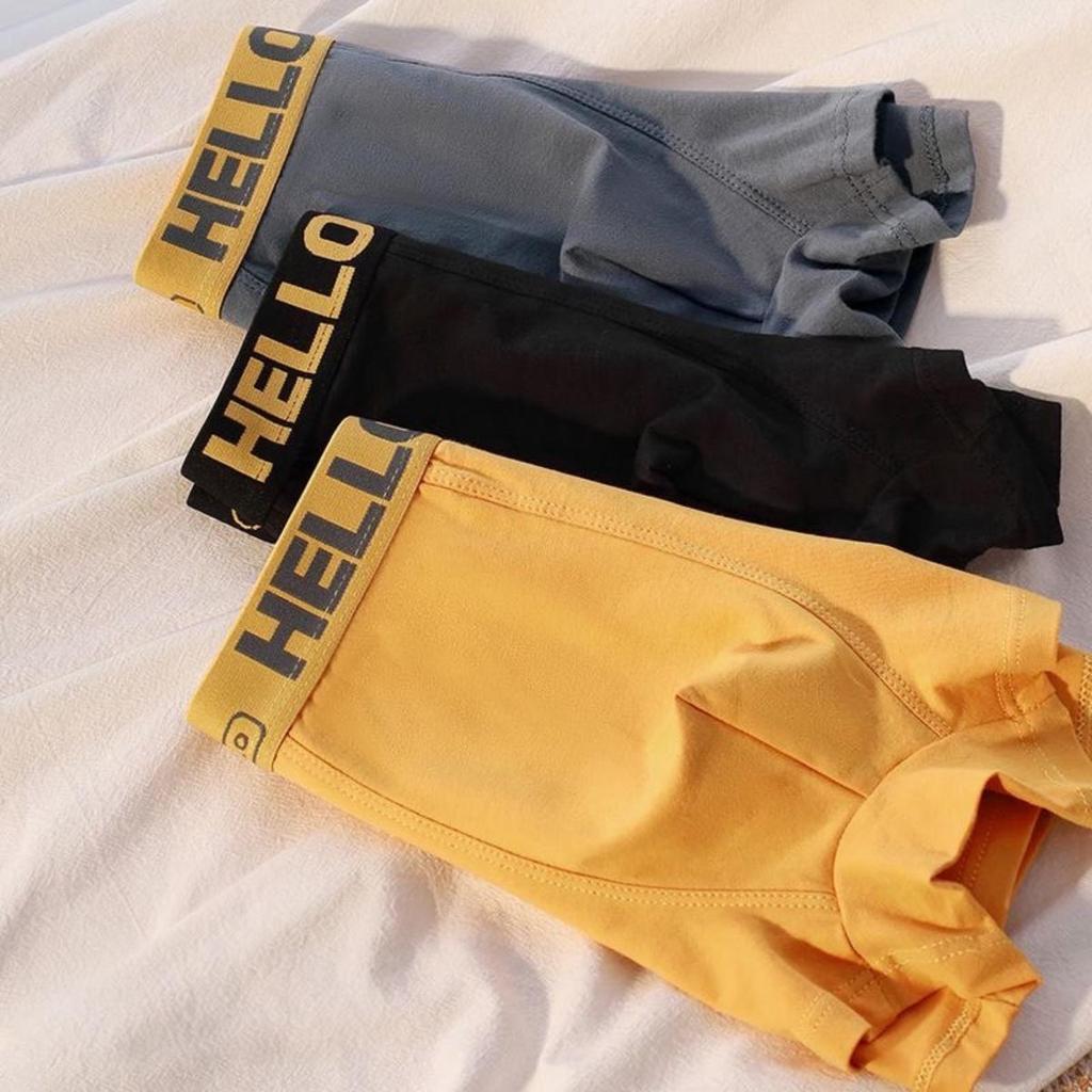 คุณภาพแท้ ไม่ใช่คุณภาพขโมย！【เซ็ต 5/10 ชิ้น】HELLO-กางเกงบ็อกเซอร์ผู้ชาย Men Underwear Boxer ดีไซน์เป้ากางเกงสองชั้น รูปที่ 7