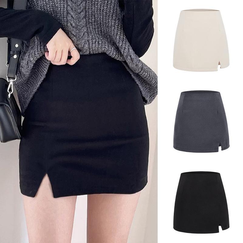 MOSESQUEEN กระโปรงสีทึบดีไซน์ชาญฉลาด กะเป๋องที่สามารถปรับเปลี่ยนตามโอกาส ใส่ง่ายๆ ในเมือง เหมาะสำหรับการทำงาน และการพักผ่อน #63260