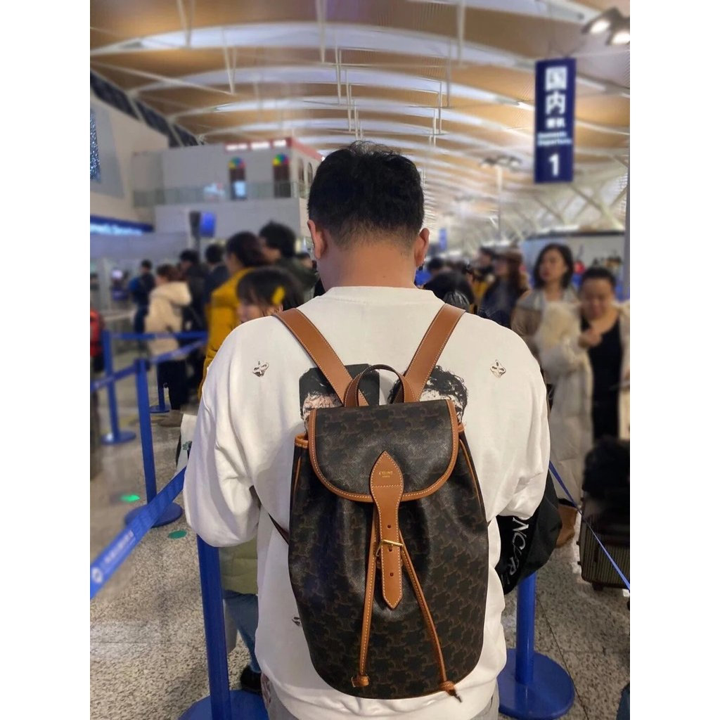 Celine Old Flower School Bag Backpack Men Women Bag ZNRL