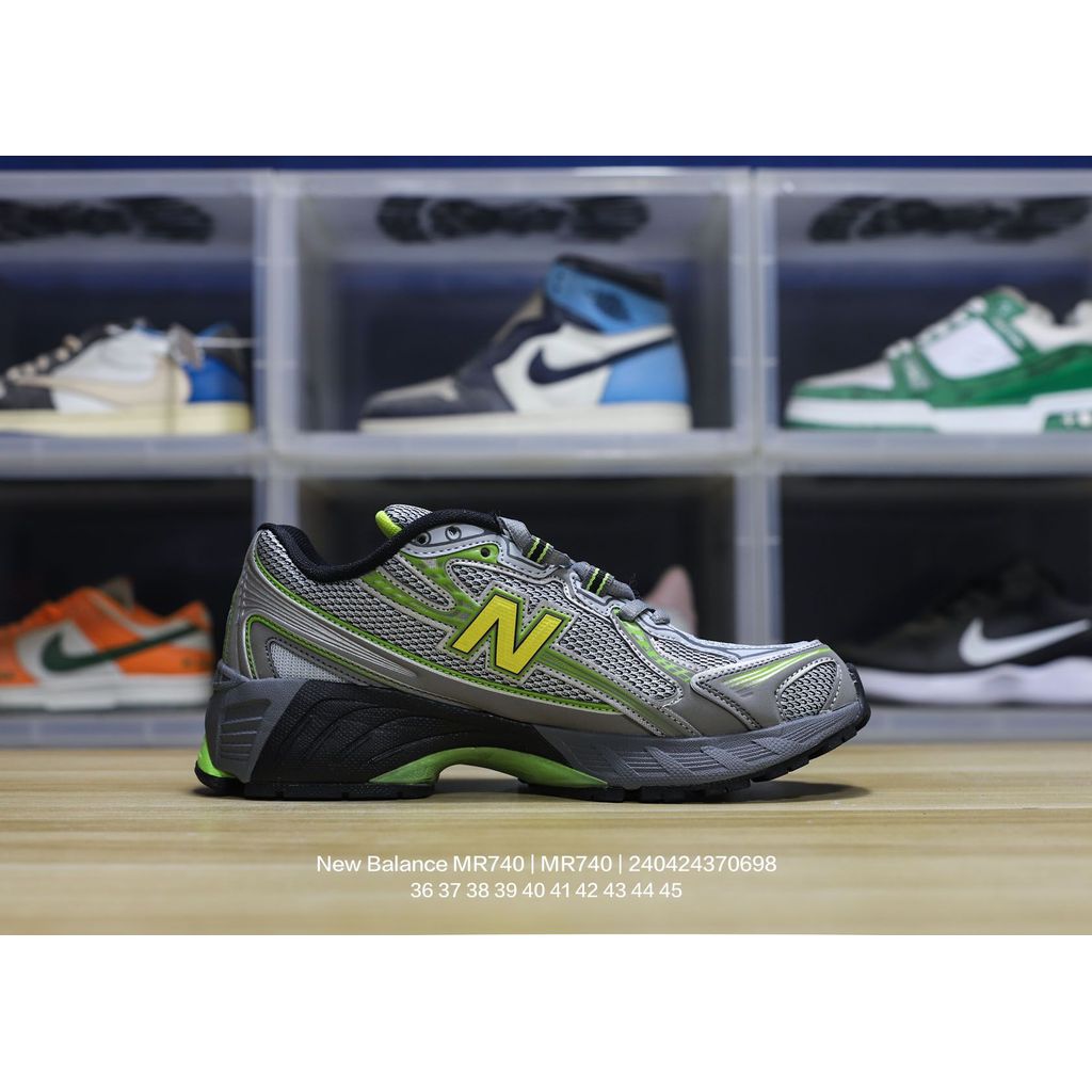 NEW BALANCE นิวบาลานซ์ ไม่มี 740 หนังไฟเบอร์ที่เป็นมิตรกับสิ่งแวดล้อมและตาข่ายประกบรองเท้ากีฬาระบายอ