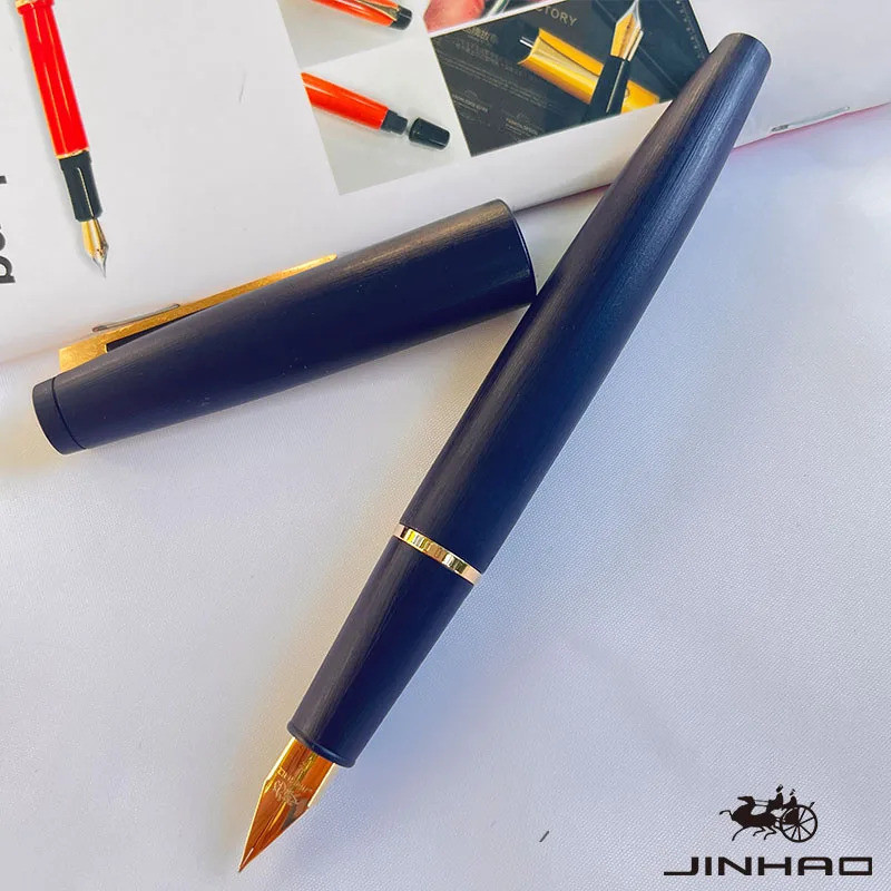 1 ชิ้น ปากกาหมึกซึม Jinhao 80 ซีรีส์คาร์บอนไฟเบอร์ ปลายอิริเดียมละเอียด คลิปทอง พร้อมตัวแปลงหมึก