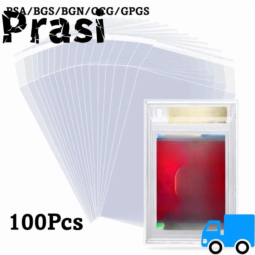 PRASI 100 แผ่น PSA BGS Slab Sleeve, Strong Transparent PSA BGS Card Brick Film, กันน้ําทนทาน Score C