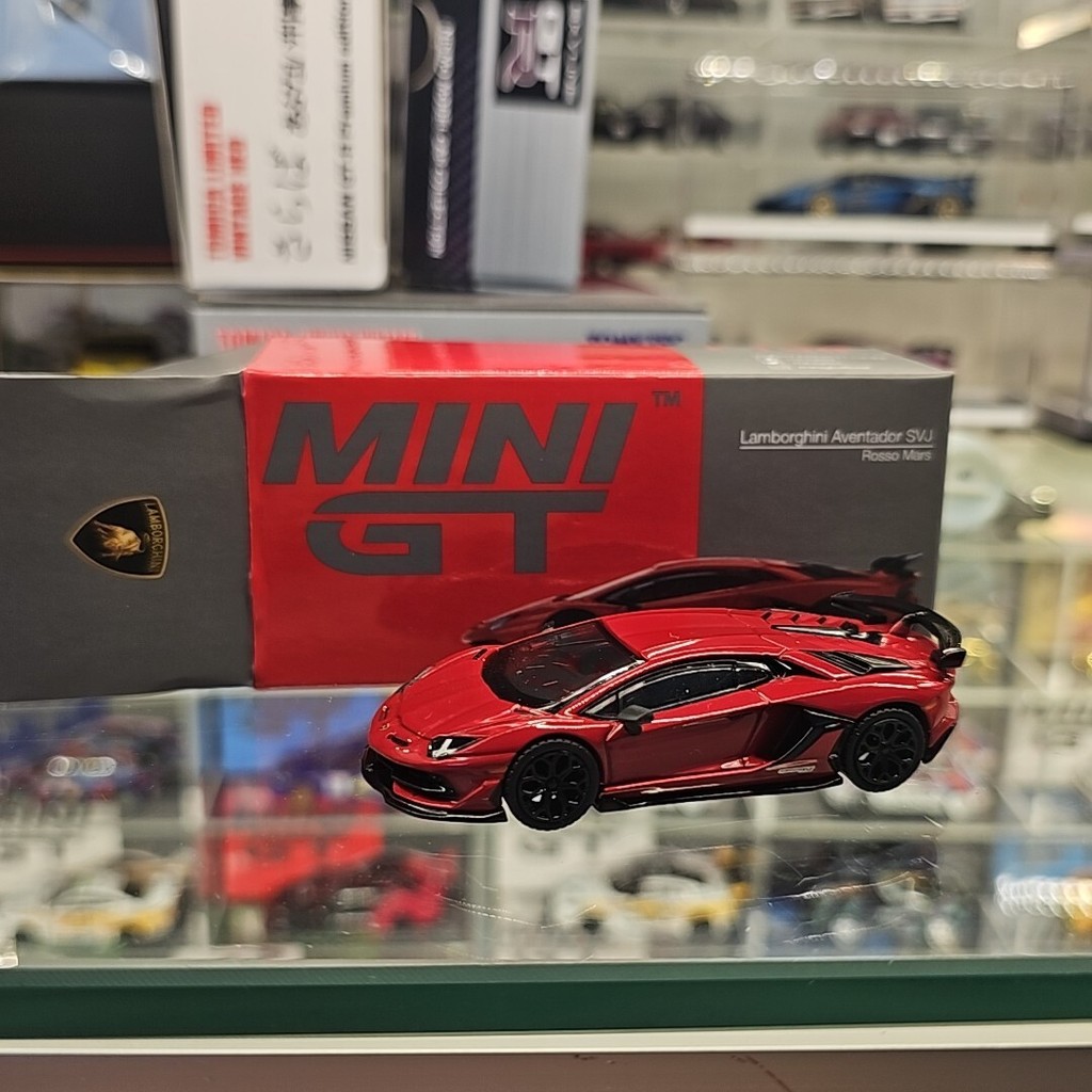 Mini minigt 198 Lamborghini Daniel svj รถสีแดงไม่มีปัญหากล่องกดเล็กน้อยจัดส่งฟรี
