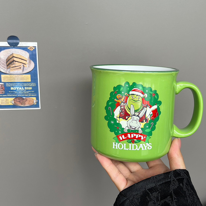 ส่งออก Monster Shrek Donkey การ์ตูนแก้วเซรามิค Creative Funny Water Cup ความจุขนาดใหญ่ 600ml