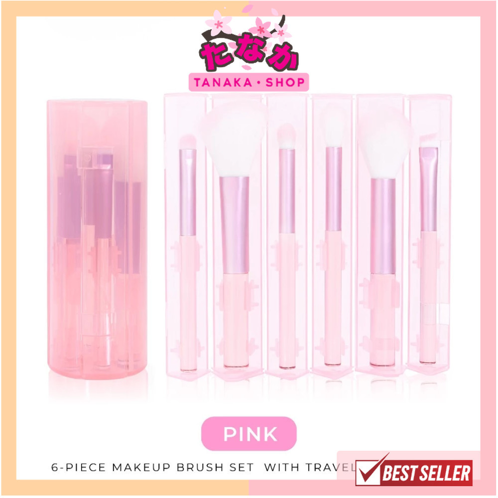 🔥แท้/ดีลสุดคุ้ม/ไลฟ์ทุกวัน🔥(คละสี) N422 NEE CARA 6-PIECE MAKEUP BURSH SET WITH TRAVEL CASE เซ็ทแปรงแต่งหน้า