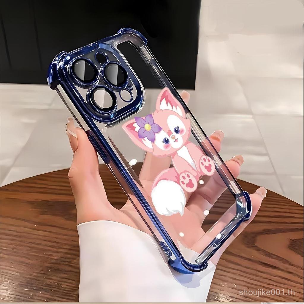 เคสโทรศัพท์ลายการ์ตูน ชุบไฟฟ้า กันกระแทกสี่มุม สําหรับ iPhone 15, 14, 17, 16, 13, 12, 11, 13PRO, 12P