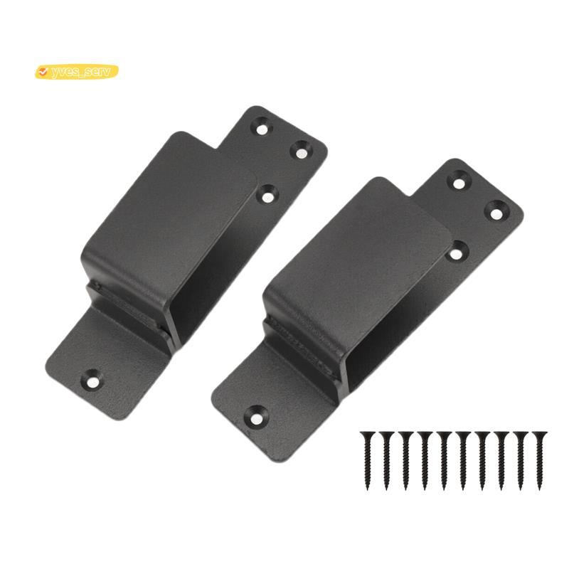 yves_service Door Brackets,2 Pack Drop Open Bar Holder for Home Security, 2X4 Bar Brackets ป้องกัน U