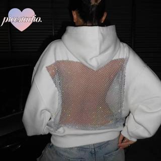 เสื้อกันหนาวแบบhoodieตาข่ายโปร่งแสง วัสดุโพลีเอสเตอร์ ดีไซน์…