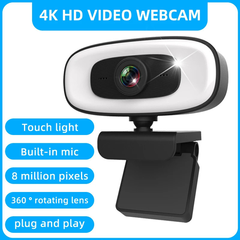 เว็บแคม Micro 4k สําหรับคอมพิวเตอร์ 2k Mini Webcam สําหรับแล็ปท็อปพีซี Live Streaming Fhd 1080p กล้อ