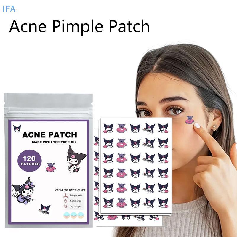 IFA 120 ชิ้น/เซ็ต Kuromi Pimple Patch สิวที่มีสีสันที่มองไม่เห็น Skin Care สติกเกอร์คอนซีลเลอร์ Face