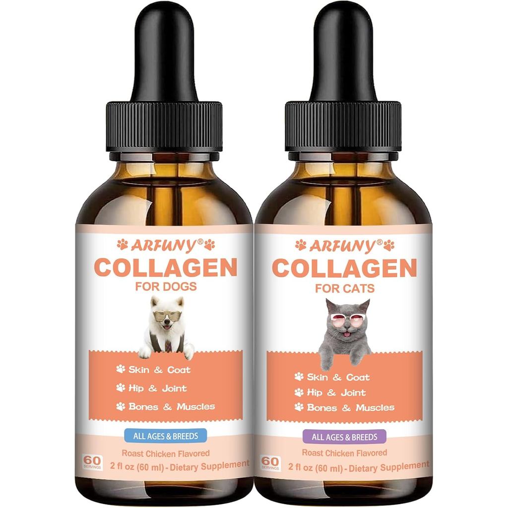 Collagen for Cats & Dogs - Liquid Grass Fed Collagen for Cat & Dogs - Hip & Joint, Skin & Coat, Dige