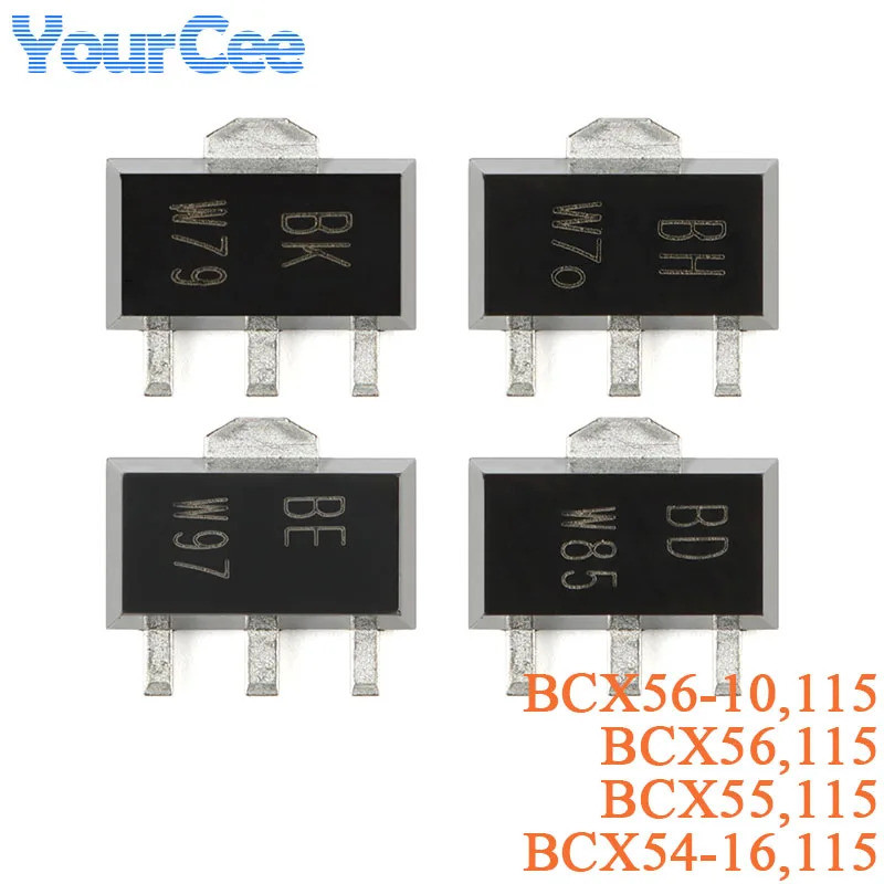 10 ชิ้น BCX56-10 BCX56 BCX55 BCX54-16 ,115 SOT-89 80V 60V 45V 1A NPN ชิปทรานซิสเตอร์ขนาดกลาง