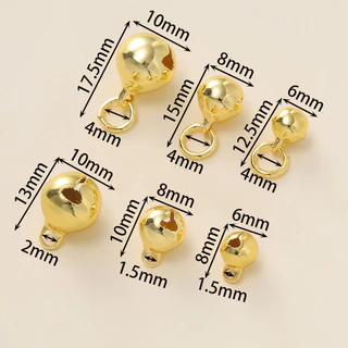 5ชิ้น 6-10mm กระดิ่งพรีเมียม สีไม่ลอก เสียงดัง สําหรับ DIY พวงกุญแจ ปลอกคอสัตว์เลี้ยง