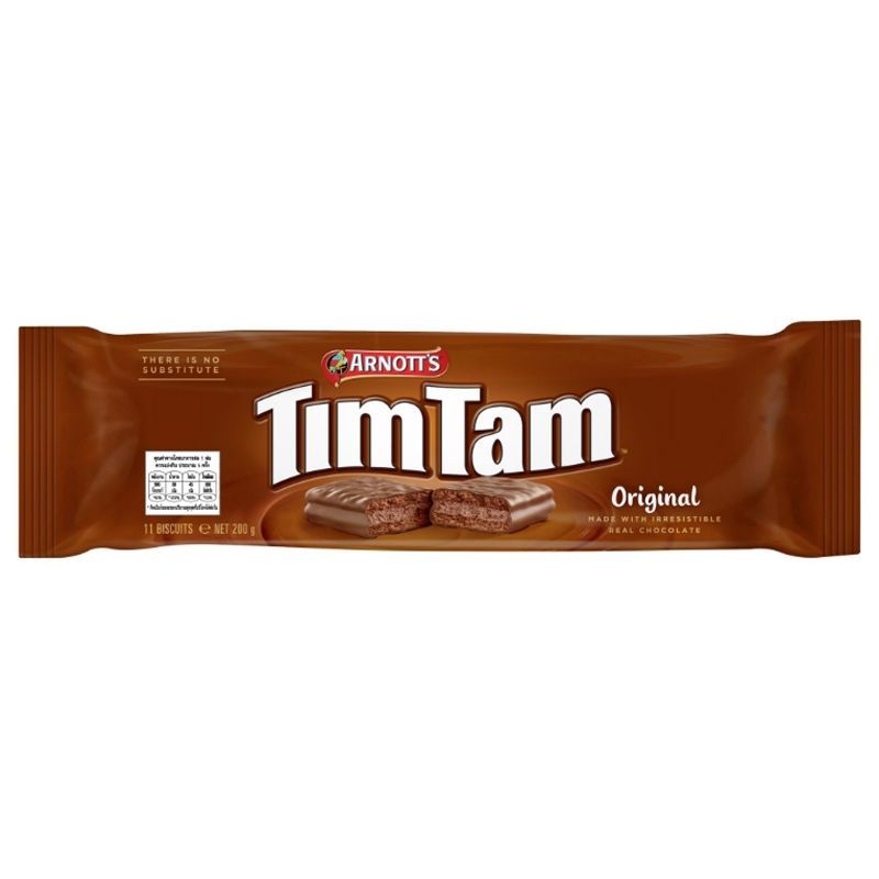 อาร์นอตส์ทิมแทมออริจินัลช็อกบิสกิต 200ก Arnotts Tim Tam Original Chocolate Biscuits 200g [9310072000282 ]