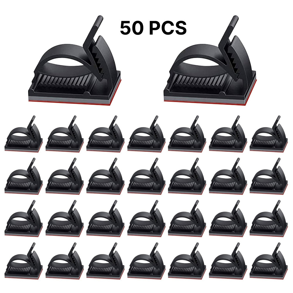 EASYDEALS ALBOYI ที่ยึดคลิปหนีบสายไฟแบบปรับได้อเนกประสงค์ 50 ชิ้น - DS506