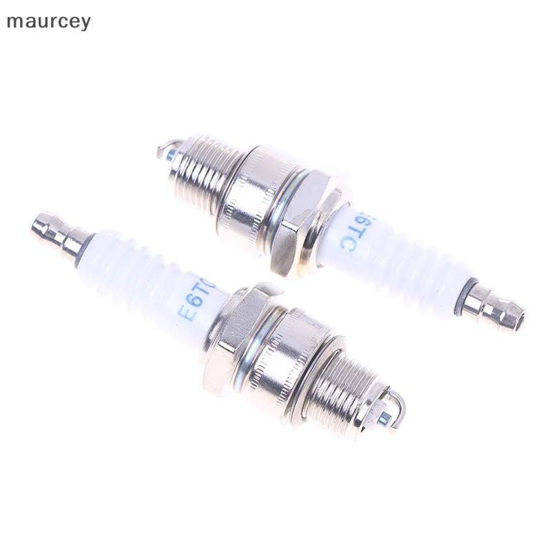 MAU 1/3 ชิ้นยี่ห้อใหม่รถจักรยานยนต์ Spark Plug E6TC สําหรับสกู๊ตเตอร์ Moped Part เปลี่ยนอุปกรณ์เสริม