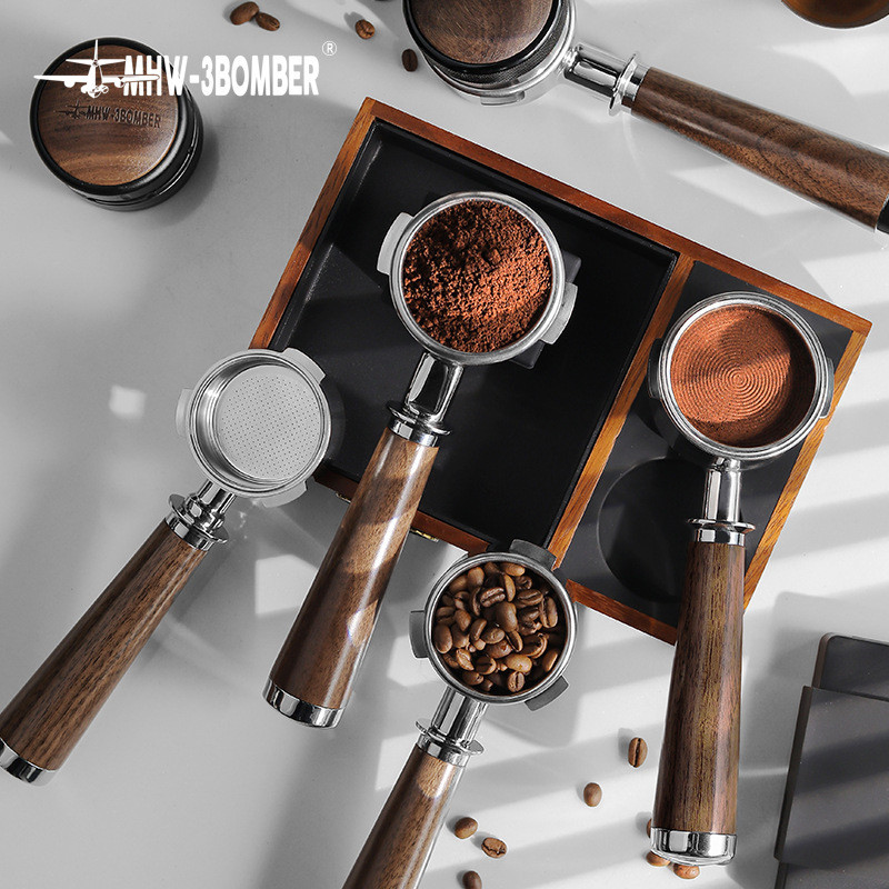 MHW-3BOMBER Bomber Bottomless Handle 51/54/58mm Espresso Machine ดัดแปลง Bottomless Wood Handle