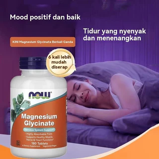Now Foods Magnesium Glycinate 180 Tablets ดูแลสุขภาพช่วงพักผ่อน ส่วนช่วยในการทำงานร่างกาย USA