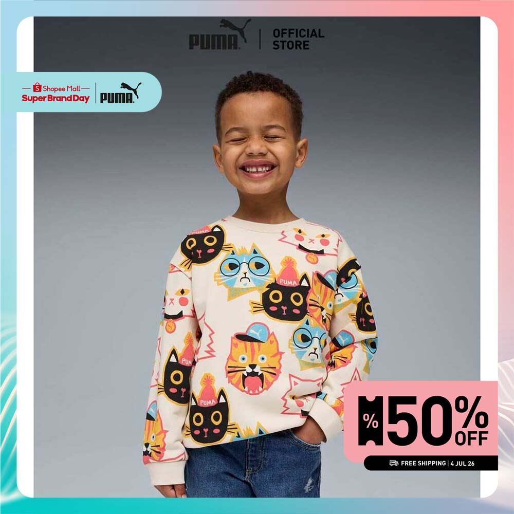 PUMA Kids Moody Cat Crew Kids สีขาว - 63220787