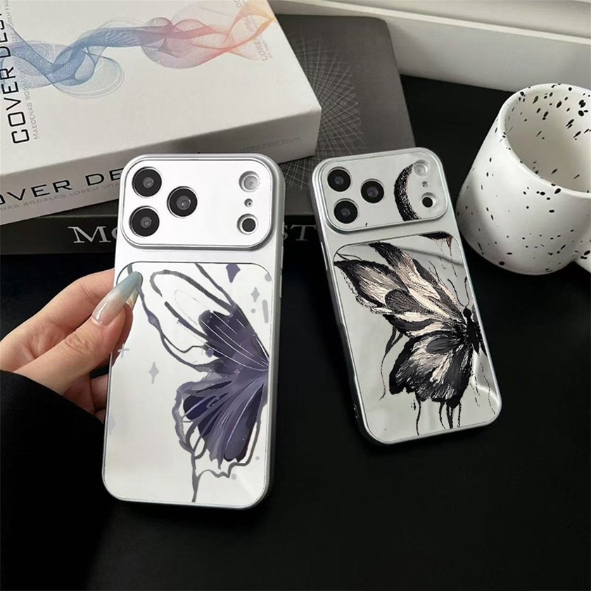 สีดําทองผีเสื้อรูปแบบเคสโทรศัพท์สําหรับRealme 5 5i 6i 8 9i 12 13 4 15 16 Pro Plus 14T 15TชุบMake Upฝ
