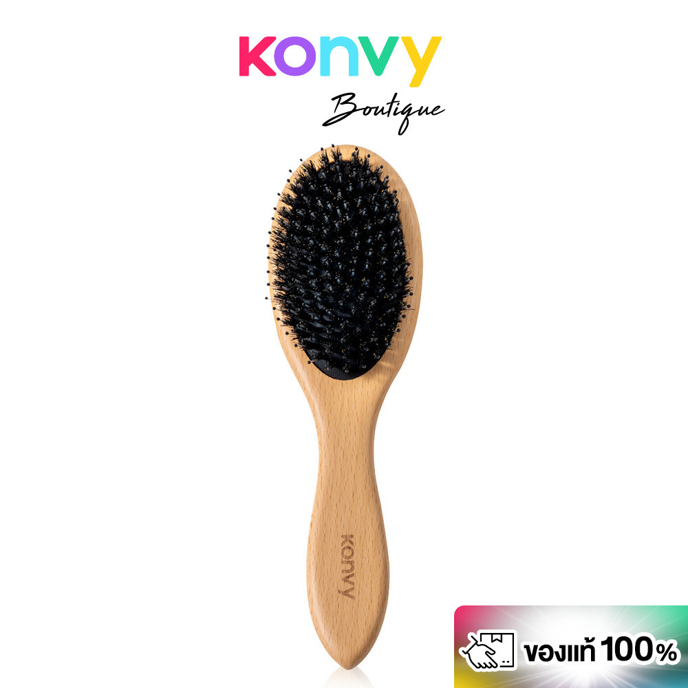 Konvy Boar Bristle Hair Brush คอนวี่ หวีแปรงขนหมูป่า.