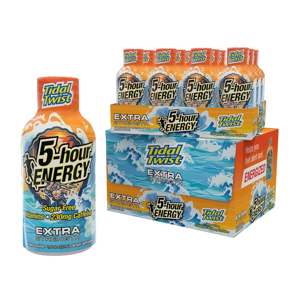 5 ชั่วโมง ENERGY TIDAL TWIST รส 24 นับ 1.93 ชั้น Oz Energy Shot ความแรงพิเศษ กรดอะมิโน วิตามิน B Ess