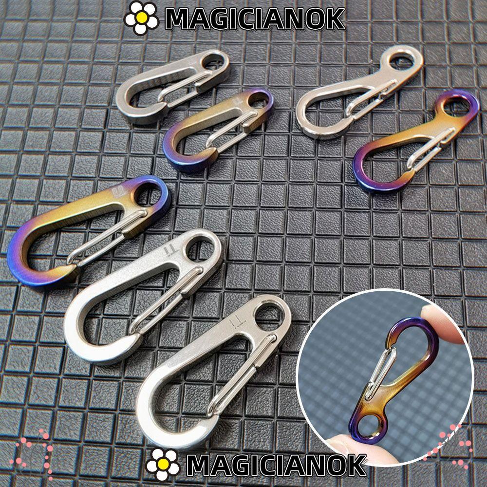 MAGICIANOK D Carabiner MIni Titanium Alloy Safety Travel Tools EDC Gear Spring Clips