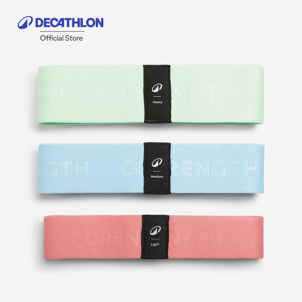 Decathlon Fabric Glute Resistance Bands - Tri-Pack ยางยืดบริหารสะโพกด้วยแรงต้านแบบผ้า (แพ็ค 3 เส้น) - Multi Color