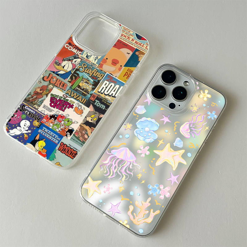 🌙KingMall🌙เคสผู้หญิงลายหวานอวกาศใสกันกระแทกสไตล์เกาหลีสำหรับ OPPO A15 A16S A35 A54S A57S A77S A78 A79 เคสมือถือแฟชั่น