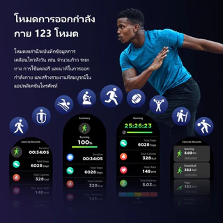 Morein GT1 สมาร์ทวอทช์จอ AMOLED 1.43" AOD กันน้ำ IP68 สุขภาพ 24 ชม. ฟิตเนสครบ รองรับภาษาไทย