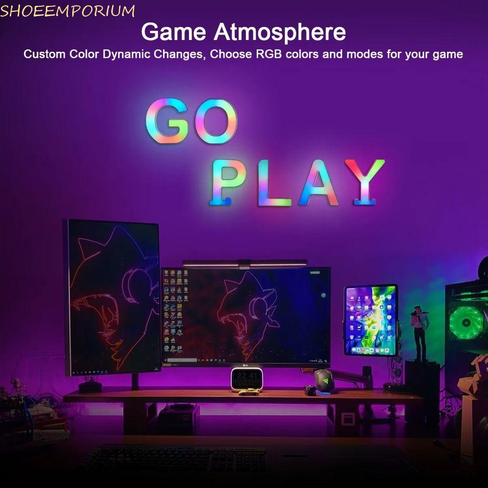 SHOEEMPORIUM ไฟตัวอักษร LED, ไฟตัวอักษรตกแต่งอัจฉริยะ, แอพ MeRGBW USB ชื่อตัวอักษรโคมไฟจํานวนพลาสติกบ้าน