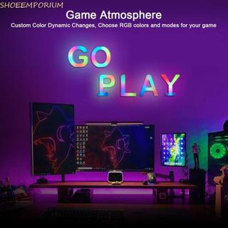 SHOEEMPORIUM ไฟตัวอักษร LED, ไฟตัวอักษรตกแต่งอัจฉริยะ, แอพ MeRGBW USB ชื่อตัวอักษรโคมไฟจํานวนพลาสติกบ้าน