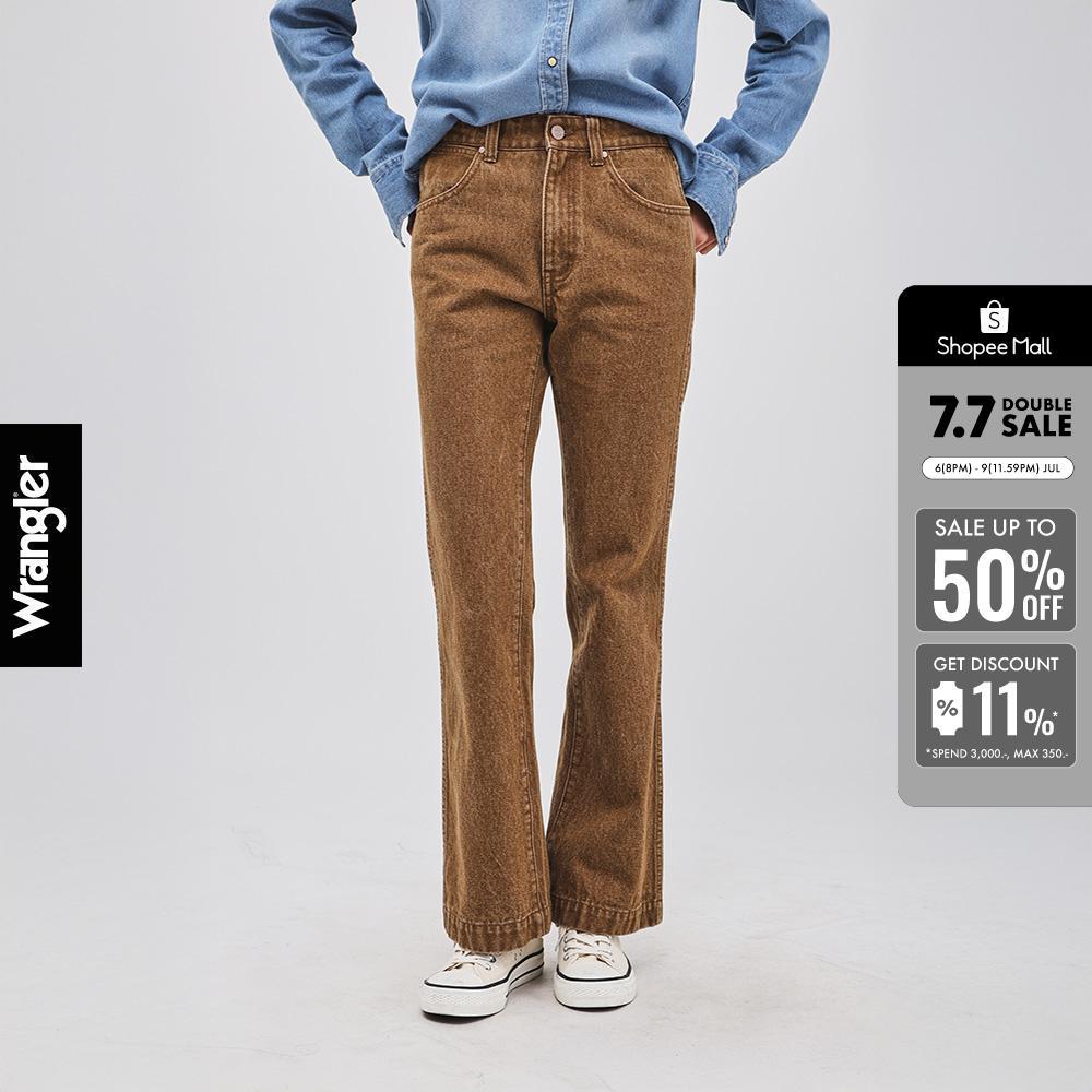 WRANGLER กางเกงยีนส์ผู้หญิง คอลเลคชั่น Beyond Denim เอวสูง ทรงขาม้า รุ่น WR F126WBOTN07 - สีเบจ
