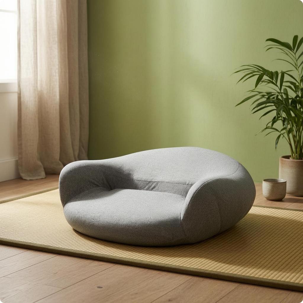 [arutoxalc] Memory Foam Meditation Cushion Rounded Contoured Meditation Cushion Home Seating Grey fo