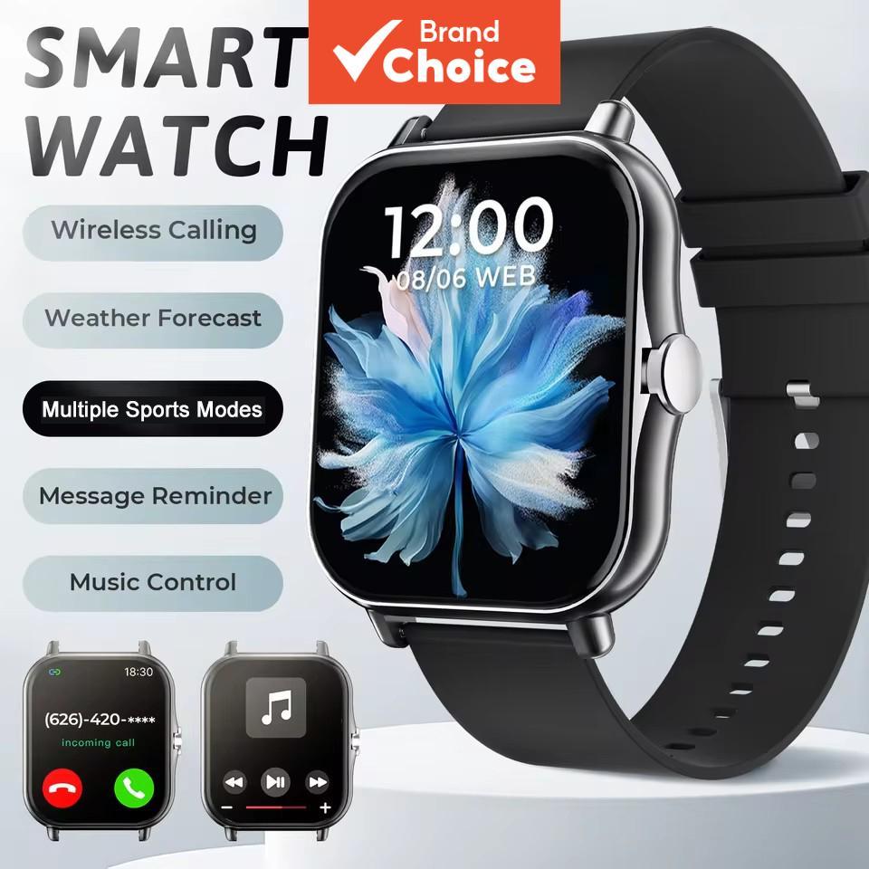 สมาร์ทวอท์ชใหม่ 1.83 หน้าจอ HD หลายสีสายนาฬิกาบลูทูธโทรกีฬากลางแจ้งนาฬิกาสําหรับ Android/IOS ผู้ชายผู้หญิง