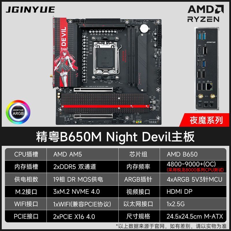 [Jingdong] B650 Series เมนบอร์ด DDR5 หน่วยความจํา AM5 รองรับคอมพิวเตอร์ AMD7900X/7700/7500F โปรเซสเซ
