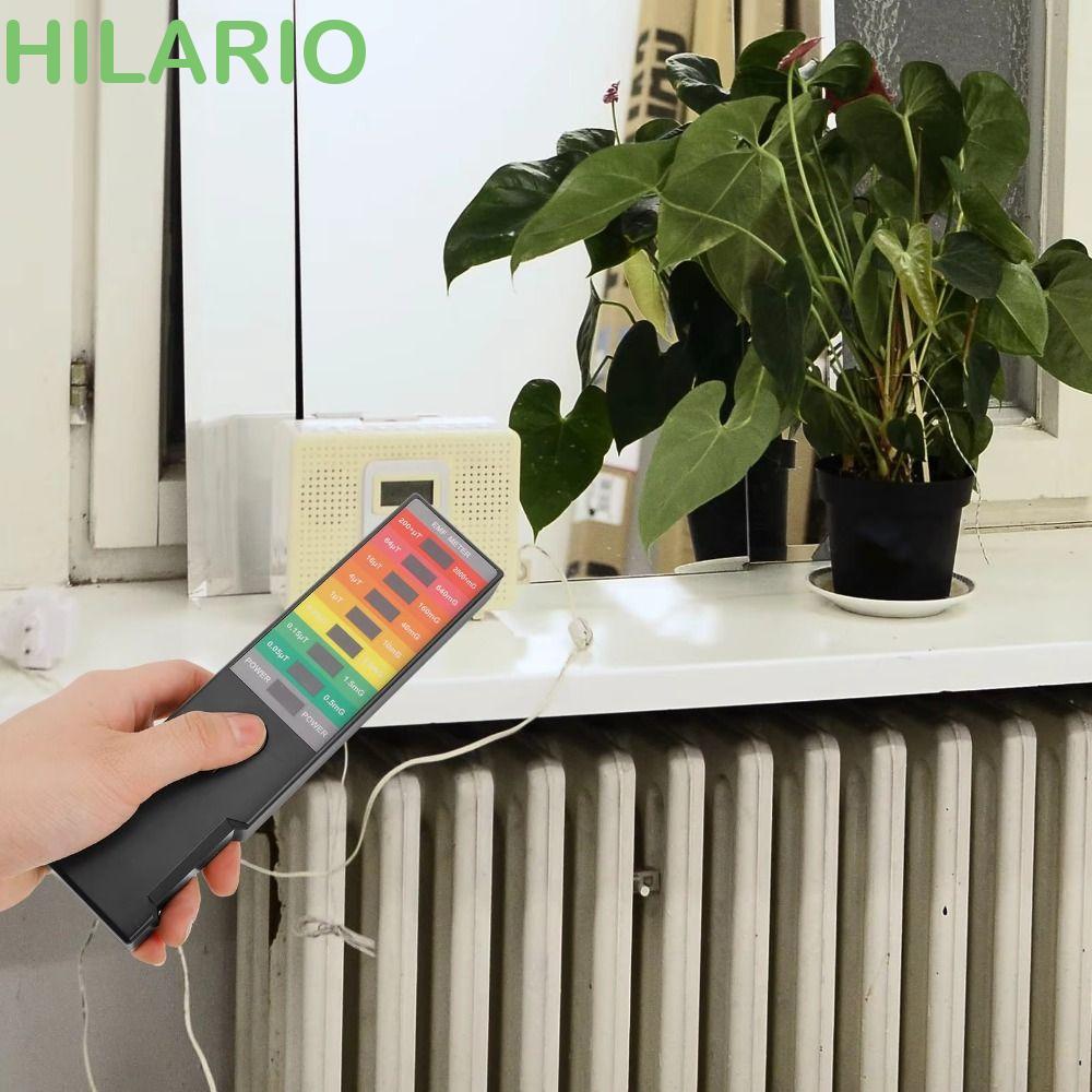 HILARIO เครื่องทดสอบรังสีแม่เหล็กไฟฟ้า,ความแม่นยําสูง 8 LED EMF Gauss Meter,มัลติฟังก์ชั่น LCD Digit