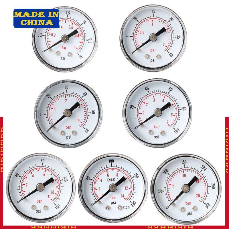 HIK 40 มม.1 8 BSPT เครื่องวัดความดันด้านหลังด้านหลัง 15 30 60 100 160 300 PSI Bar สําหรับ