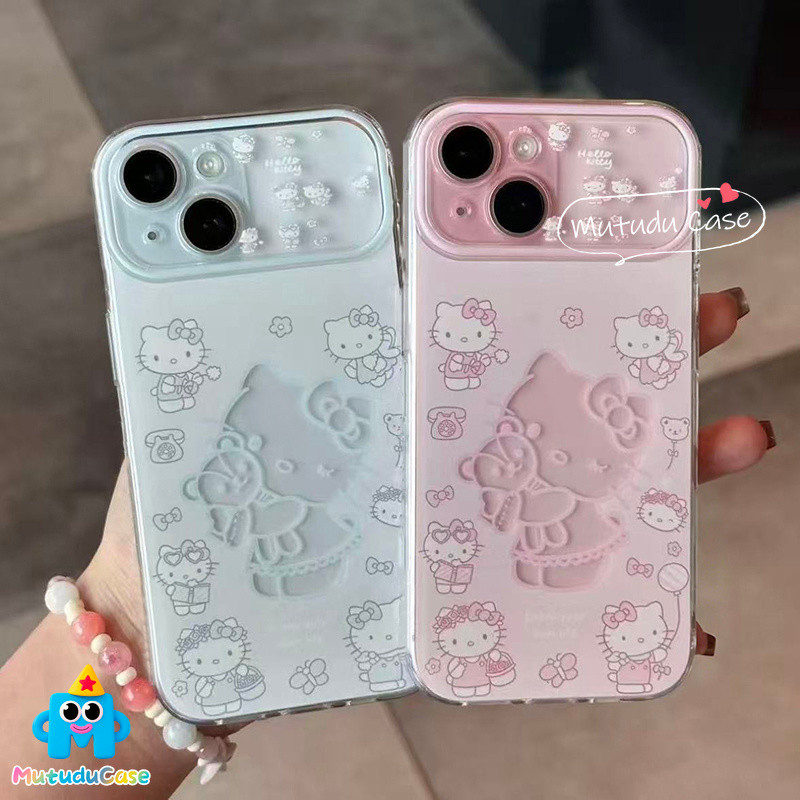 เคสใส ลายKT ปั้น3D พร้อมสร้อยข้อมือกันกระแทก เข้ากันได้กับIPhone 16 11 17 Air 13 12 15 14 Pro Max 16 14 7 8 15 Plus