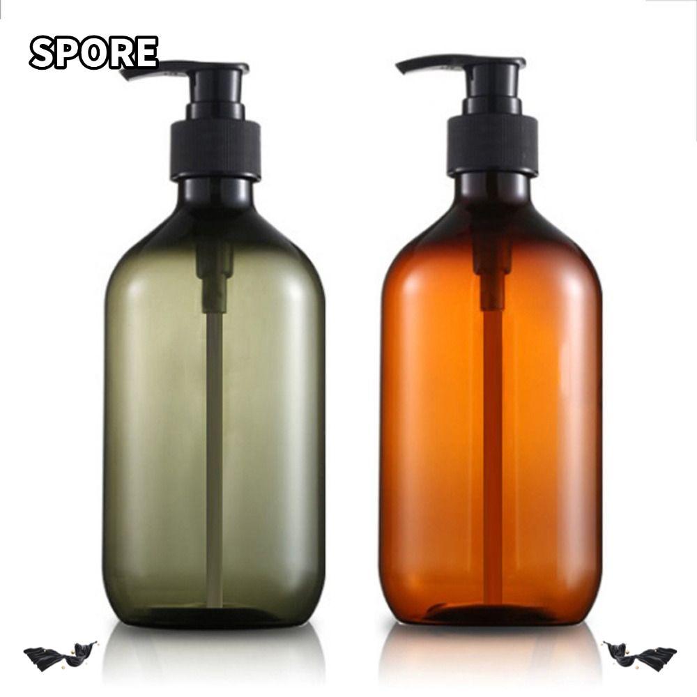 ขวดแชมพู SPORE, รีฟิลเครื่องจ่าย PET 300ML/500ML, ขวดนํากลับมาใช้ใหม่ได้สีน้ําตาลสีเขียวสีขาว